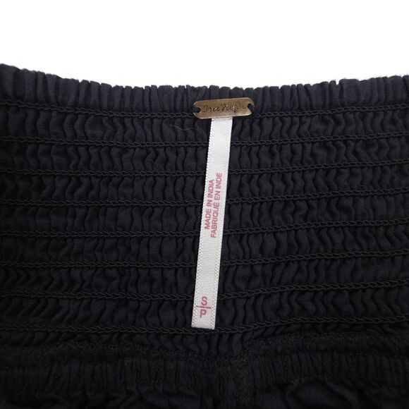 FREE PEOPLE Button Detail Culotte Wide Leg Crop Pant Brown Lagenlook Beachy Boho - Picture 2 of 9